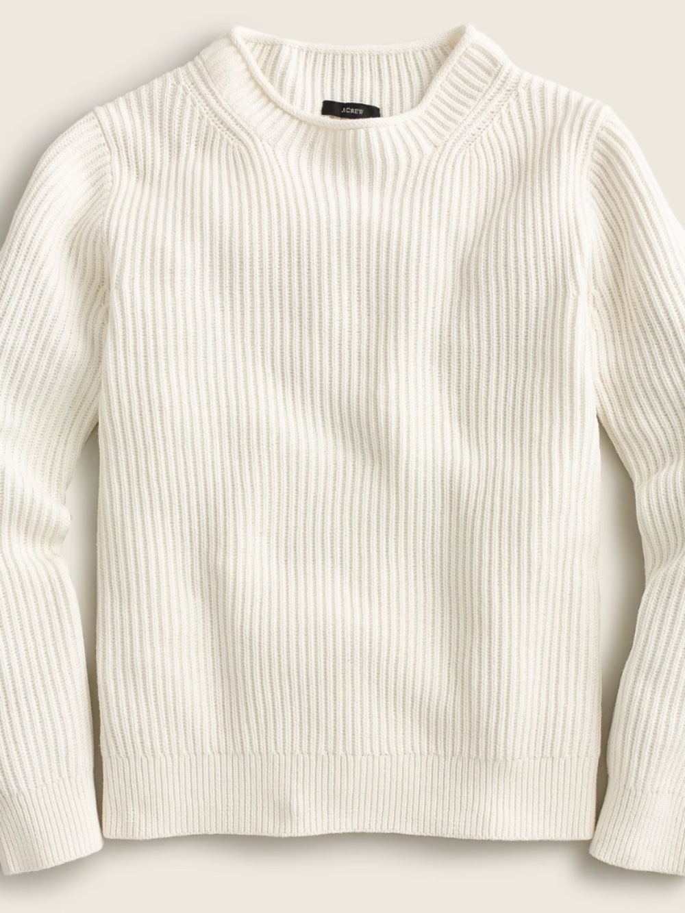 J.Crew 100% Cotton Cream Rollneck Sweater Large